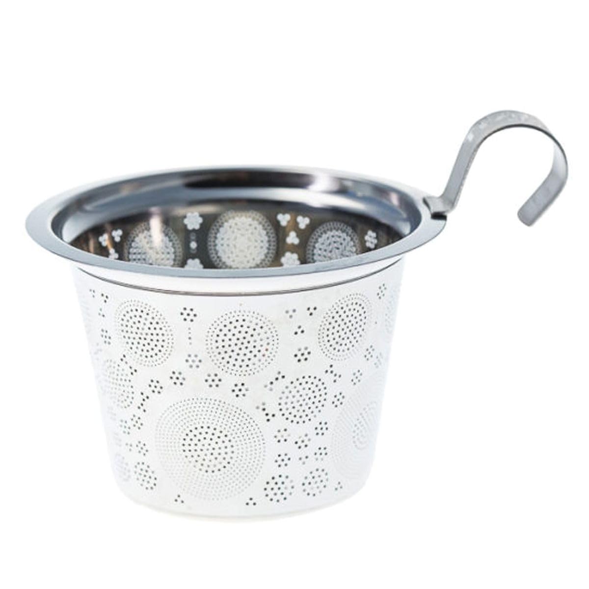 Eigenart Teaeve Mandala Powder doppelwandiger Becher aus Porzellan mit Deckel und Edelstahlsieb, BPA frei, 350ml, 80051P