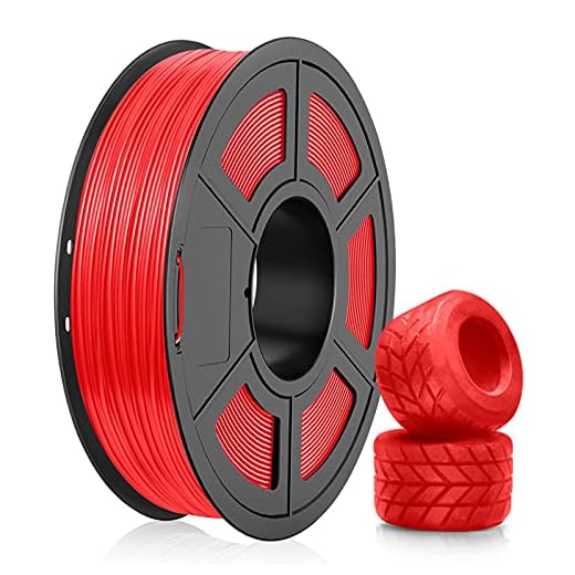 Filamento TPU 1.75mm, SUNLU TPU Filamento Impresora 3D, Flexible Filamento 1.75, Precisión Dimensional +/- 0.03mm, 0.5kg Spool, 1.75 TPU Rojo