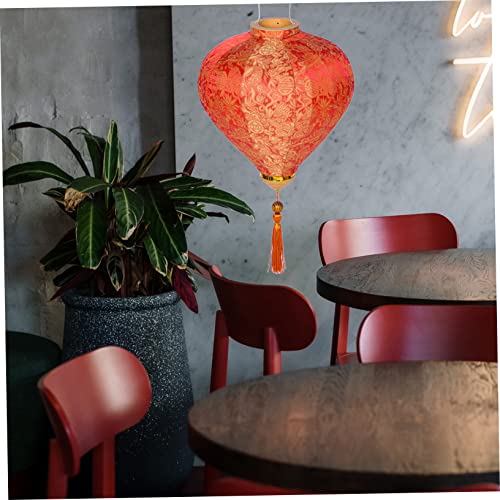 Asiatische Stofflaternen Rot - Handgefertigte Vietnamesische Brokat Lampions