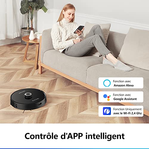 proscenic M8 Pro Robot Aspirateur Laveur, avec Collecteur Poussière Automatique, Laser Smart Navigation 8.0, Super Aspiration 3000Pa, Nettoyage Personnalisé, Alexa/App Contrôle, sur Les Tapis et Sols - Image 7