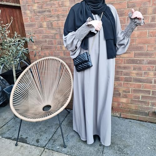 Yaqeen Premium Nidha Abaya – Maxikleid für Muslima, bescheidene Mode, islamisches Gebetskleid für Freizeitkleidung, Moschee, Madrassa, Ramadan, Eid, Hadsch und Umrah, taupe, One size