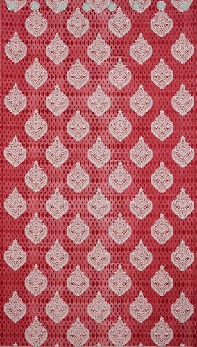 Image of Homefab India 1 Piece Polyester Printed Curtains Room Darkening Panel - Window 5 feet, Damask Maroon Curtain
