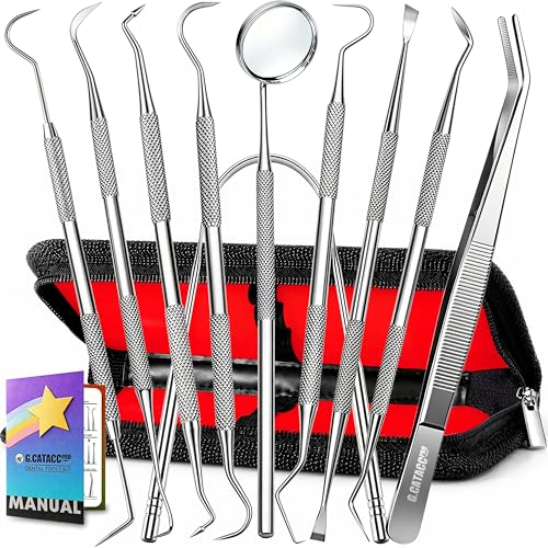 G.CATACC 10 Pack Dental Tools, Professional Plaque...