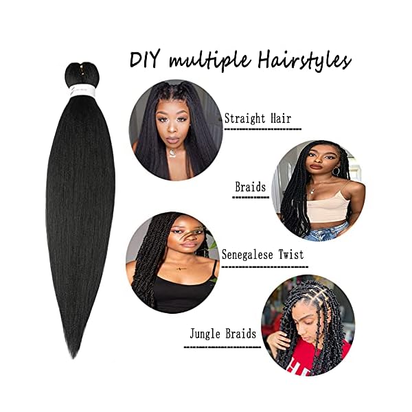 Pre-stretched Braiding Hair Extension Professional Crochet Braiding Hair 26 Inch 8 Packs Hot Water Setting Perm Yaki Synthetic Hair for Twist Braids (26inch,#T4/27)