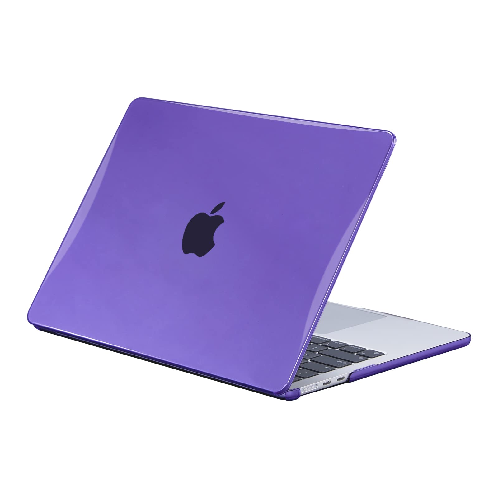 EooCoo Custodia Compatibile con MacBook Air 13.6 Pollici 2024 2023 Rilasciato, M3 M2 A3113 A2681 con Touch ID, Plastica Cover Rigide per Mac Air 13,6", Superficie Lucida - Viola Scuro