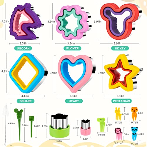 29Pcs Sandwich Cutter And Sealer Set, Haimst Sandwich Cutters For Kids Lunch Sandwich Bread Decruster Diy Cookie Cutters Fruit Vegetable Cutter Shapes Sandwich Mold For Kids Bento Lunch Box #TOP5