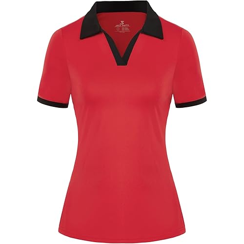 JACK SMITH Women's Golf Shirts UPF 50+ Lightweight Quick Dry Polo Shirt Short Sleeve Tennis Tops Outdoor S-XXL