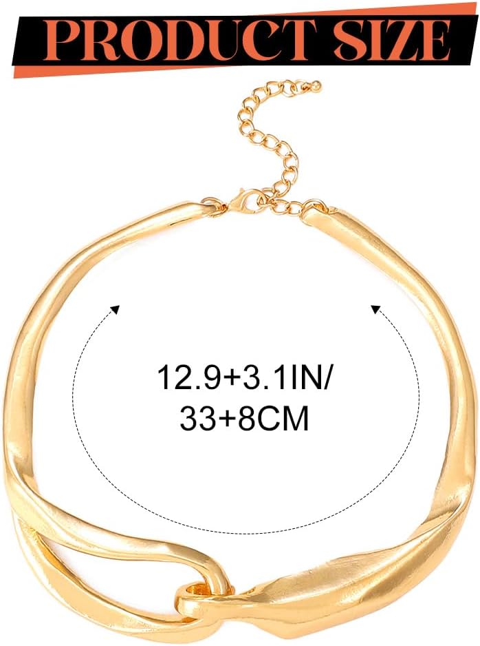 ACEDRE Chunky Gold Choker Necklace Thick Cuban Link Statement Chain for Women - Image 2