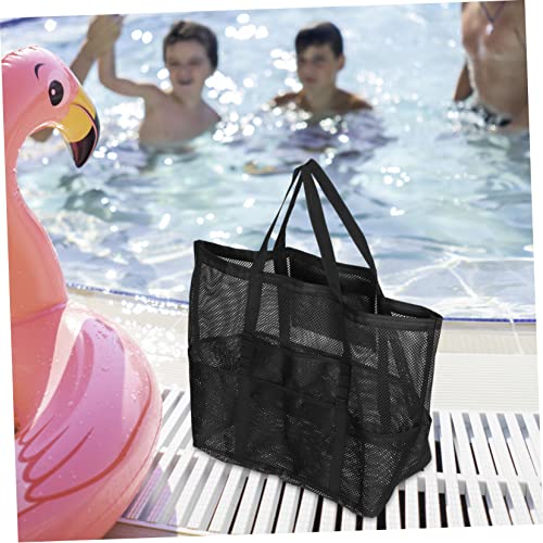 SAFIGLE Large Mesh Beach Bag with Zipper Pocket Portable Swim Tote for Women for Gym and Pool Spacious Sandproof Storage for Beach Essentials4