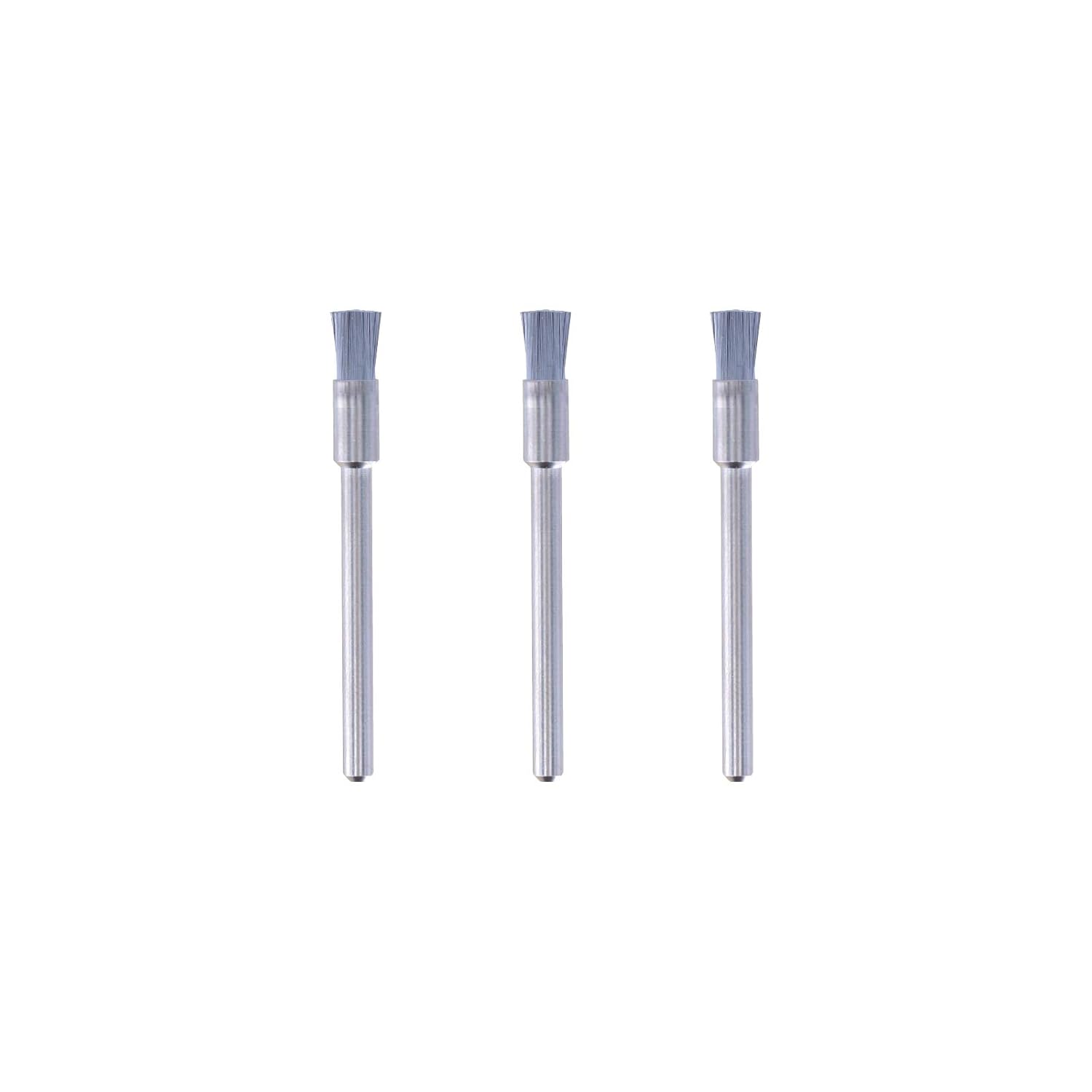Dremel 443 Carbon Steel Brush Accessory Set, 3 Brushes (3.2 mm) for Cleaning and Removing Rust of Metal Materials