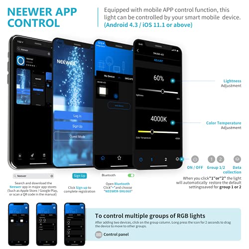 Neewer 2 Kit d'Illuminazione Luce 660 LED