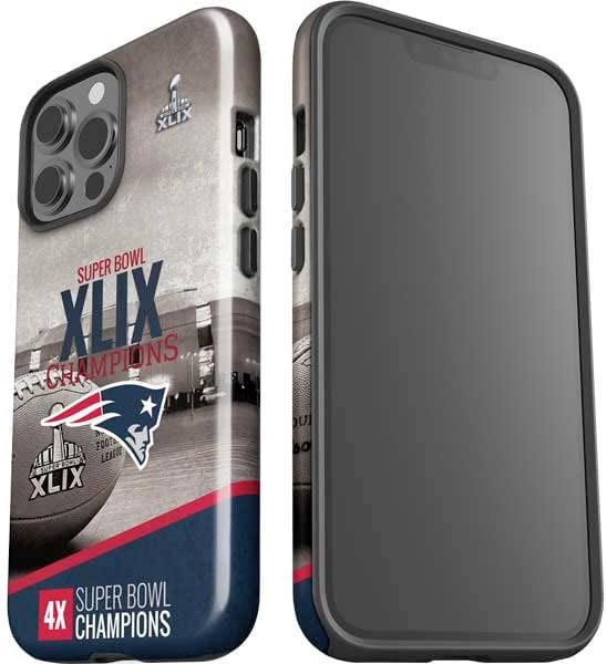 Skinit Impact Phone Case Compatible with iPhone 14 Pro Max - Officially Licensed NFL Patriots Super Bowl XLIX Champs Design