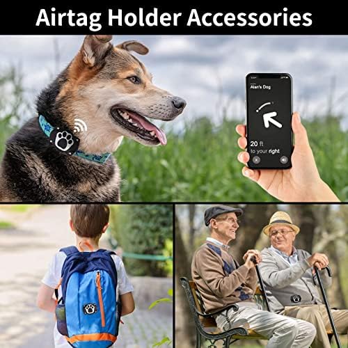 Tepimato Airtag Dog Collar Holder 2 Pack, Hard TPU Case, Anti-lost Shock Resistant Waterproof Air Tag. Holder Protective Cover Compatible with Apple GPS Tracker, Perfect for Loop Backpack (Black)