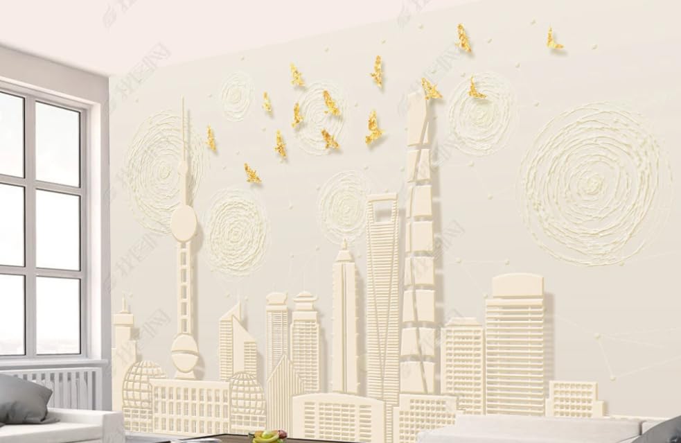 Papier peint intissé en relief architecture urbaine poster mural haut de gamme 250x175