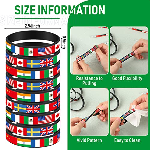 Ctosree Lápices con Banderas del Mundo y Pulseras 30 Piezas miniatura 2