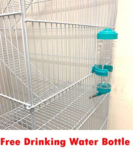 55" Extra Large 5 Levels 3/8-Inch Tight Spacing Ferret Chinchilla Sugar Glider Rats Mice Wire Cage for Small Animal or Bird (White)