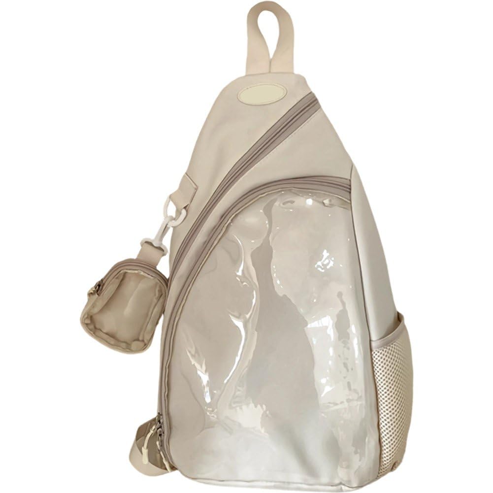 Bolso de pecho tipo Ita con ventana transparente para personalizar con alfileres