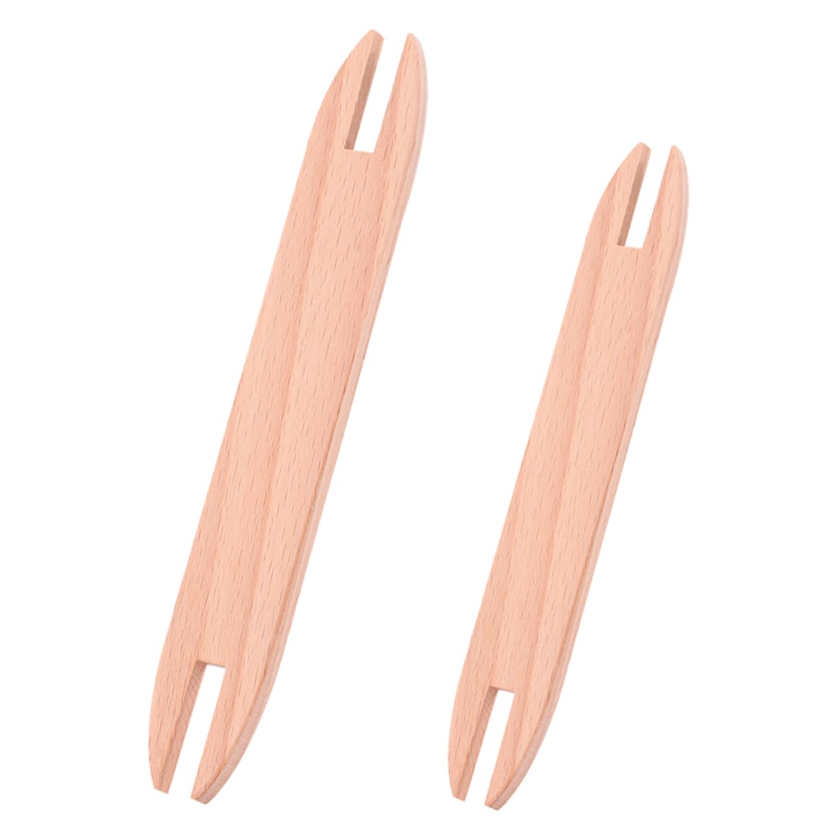 IWOWHERO Knitting Tools Kit 2 Pcs Natural Wooden Weaving Shuttles Crochet Hooks Seamless Crafting Experience