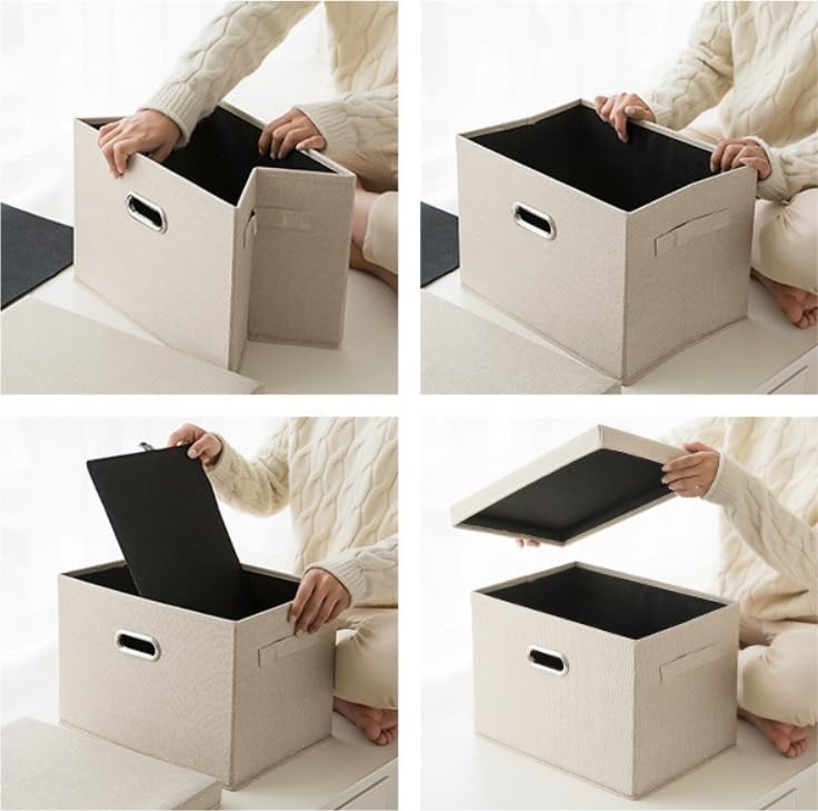 Coffre de rangement pliable marron contre le desordre du dressing