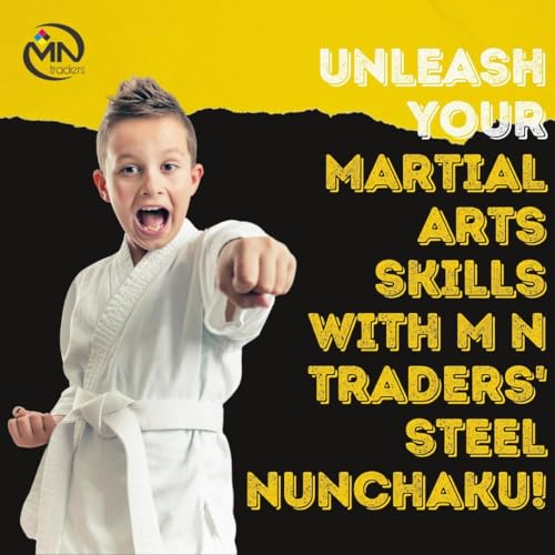 Image of Steel Nunchaku for Beginners - Soft Safety Martial Arts Training Nunchucks with Steel Chain & Anti-Slip Grip