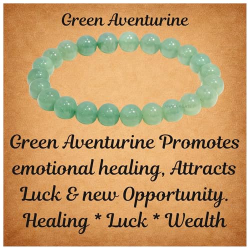 Image of ANAYA AGATE Healing Crystal Bracelet for Women and Men - 8mm Round Beaded Bracelet for Men and Women - Unisex Stretchy Gemstone Bracelet for Healing and Protection