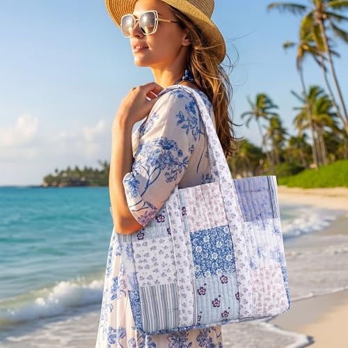 Bolso Tote Acolchado de Patchwork para Mujer miniatura 2