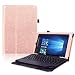 ACdream RCA Cambio W101 Case, Protective Premium PU Leather Cover Case for RCA 10.1" 2in1 Tablet 32GB Quad Core Windows 8.1/10.1 Tablet Model W101 (2015 Version), Rose Gold Star of Paris