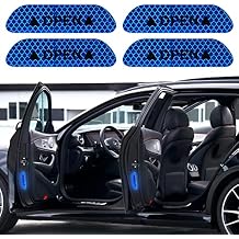 4PCS Car Door Open Prompt Anti-Collision Reflective Stickers, Car Tape Conspicuity Safety Caution Warning Sticker for Car Truck SUVBlue