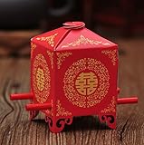 Saitec ®Pack of 50ps Chinese Traditional Red Bridal Sedan Chair Style Wedding Bridal Shower Favor Ca
