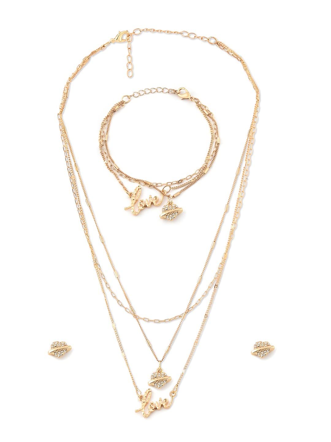 See full amazon price history chart for ZAVERI PEARLS Gold Tone 3 Layers Contemporary Love Heart Charm Chain Earring & Bracelet Set For Women-ZPFK17749 ZAVERI PEARLS Gold Tone 3 Layers Contemporary Love Heart Charm Chain Earring & Bracelet Set For Women-ZPFK17749 (B0CXTGNZBL) Amazon Price History, Amazon Price Tracker