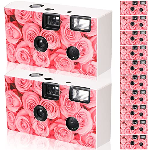 Appareil photo jetable avec flash et lot de 12 boîtiers roses pour réussir vos photos de mariage