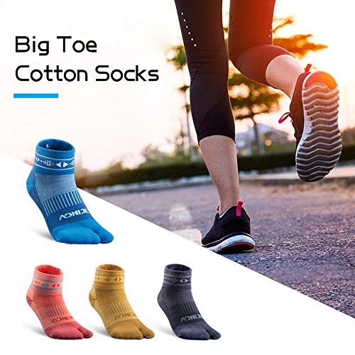 DECDEAL Meias de algodão do dedo grande do pé de 2 pares Meias esportivas de dois dedos Meias de gin