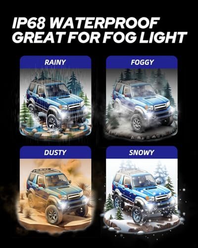 Image of AUTOONE 9005 H11 LED Bulbs Combo, 100000LM CANBUS Fanless HB3 H8 H9 Fog Light Bulb 6000K White Car Replacement Bulbs, Pack Of 4
