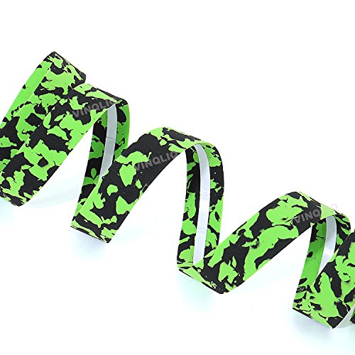 Vinqliq New Super Soft Bike Bicycle Cycling Handlebar Grip Tape Wraps Adhesive Back with Bar Plugs (Green & Black) - Thumbnail 4