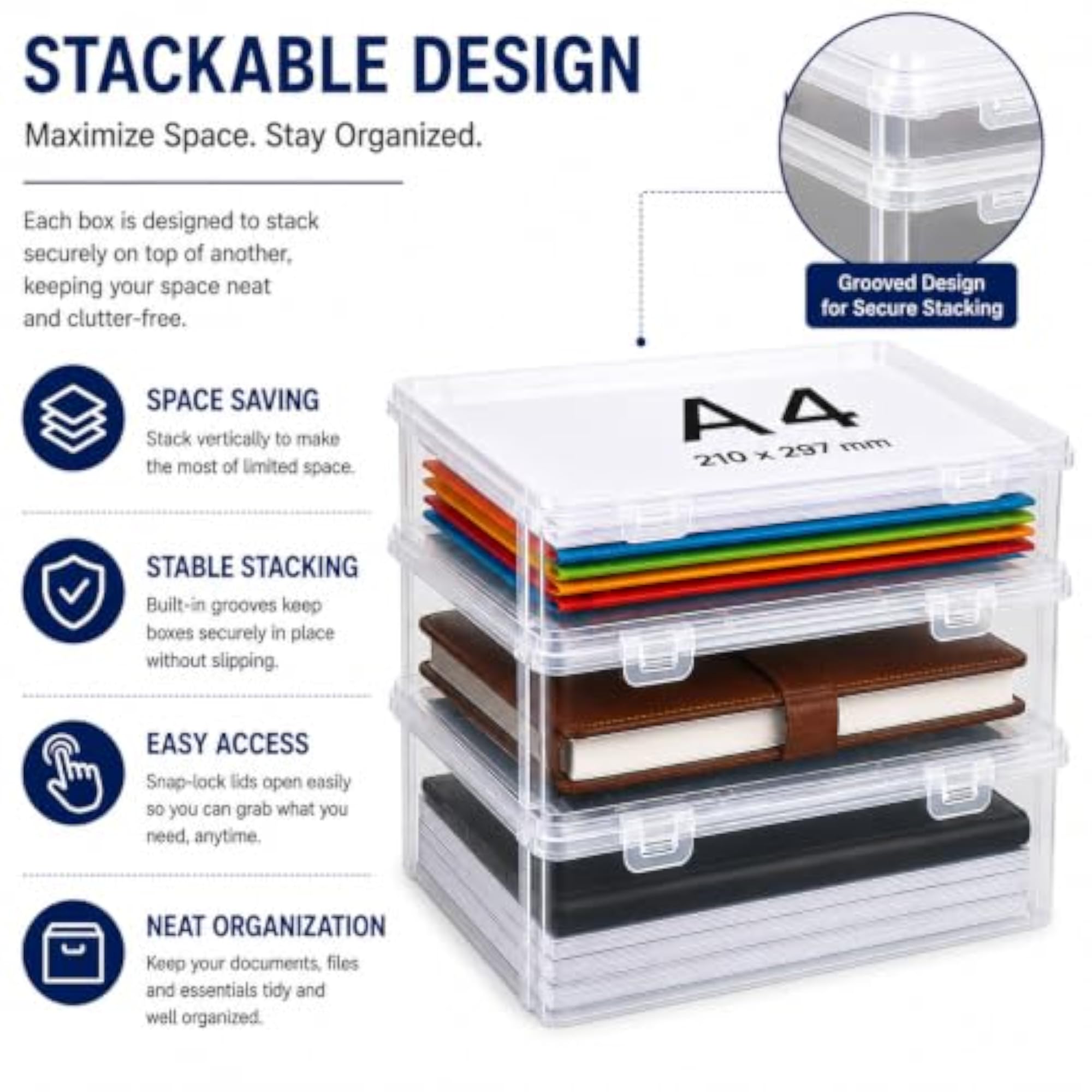 A4 Size Box Document Organiser Paper Holder, Waterproof