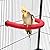 TeTupGa U Shape Parrot Perch Stand Pet Toy Bird Platform Sand Paw Grinding Clean Stick Cage Exercise Conure Budgie Cockatiel Accessories (Red Small)