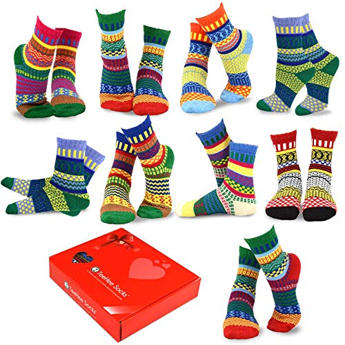 TeeHee Winter Fashion Jacquard Ankle Boot Socks for Women 9-Pair with Gift Box Colorful Textured Socks School