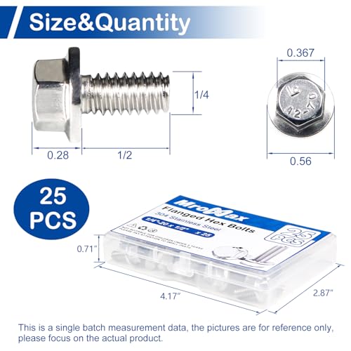 Tornillos de cabeza hexagonal con brida de acero 304 inoxidable MroMax duraderos 2