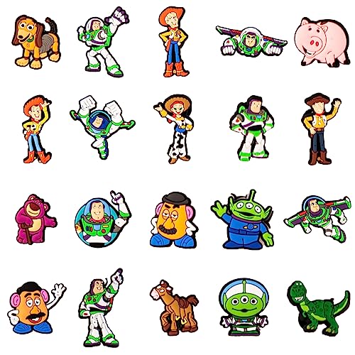 Yumcute Shoe Charms Crocs 20PCS Croc Accessories Charms Croc Charms for Kids Toy Story Shoe Charms for Toy Story Shoe Decoration Charms DIY Crocs Accessories For Boys Girls