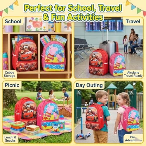 Image of Stylbase Waterproof School Bag with lunch bag combo for Boys and Girls Kids Bag with tiffin cover - Backpack Bag for Travelling for 5-7 Years 15 Inches