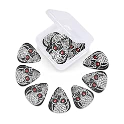 Lot de 12 médiators pour guitare électrique, basse acoustique, motif tête de mort et diamant, noir - Les Beatles, Paul McCartney, John Lennon, RIngo Starr, George Harrison Lot de 12 médiators pour guitare électrique, basse acoustique, motif tête de mort et diamant, noir – Image 3