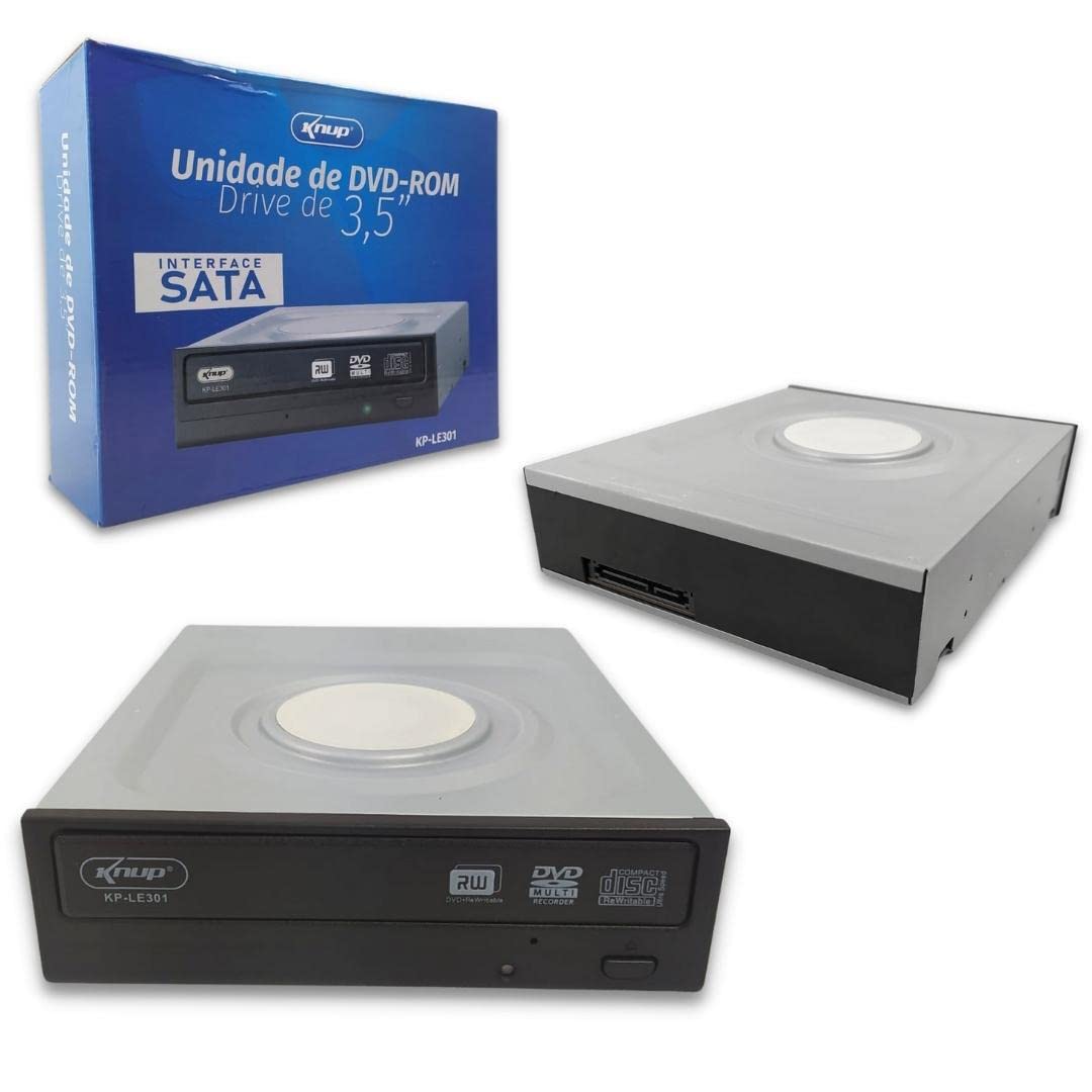 Gravador Interno Unidade Leitora de Dvd/Cd Drive 3,5 Sata Knup KP