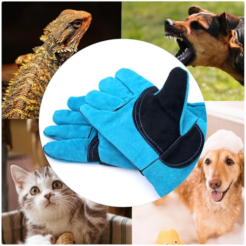 WYYFXY® Bissfeste Handschuhe Tieren, 45cm Katzenhandschuh Dornenfeste Handschuhe Anti Biss Arbeitshandschuhe Rindsleder für Schweißen, Gartenarbeit, Umgang mit Hunden Katzen