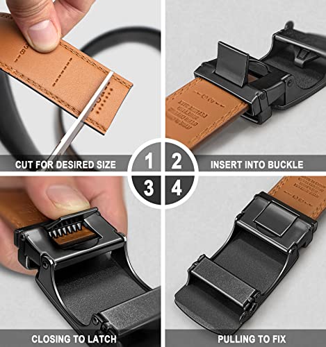 Image of BULLIANT Men Belt Customizing-Ratchet Belts Strap Buckle Individual For Repalcement or Self-Assembling 1 3 /8 inch-Cut for Fit