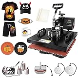 Slendor Pro 8 in 1 Heat Press Machine 15x15 inch Professional Swing Away Heat Transfer Digital Sublimation 360-Degree Rotation Multifunction Combo for T-Shirt Mugs Hat Plate