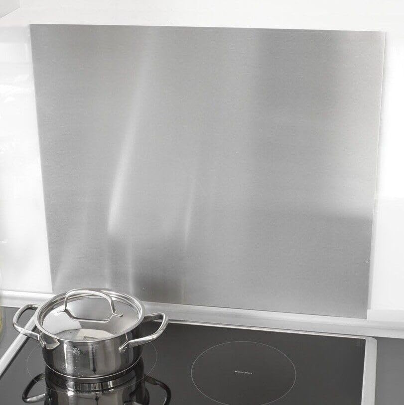Frente de cocina de acero inoxidable Zoimania L90 x P70 protector pared 5