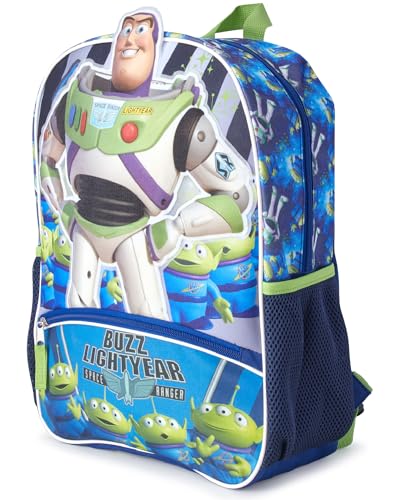 Fast Forward Buzz Lightyear Kids Backpack - 16'' 3D Bookbag Preschool Elementary Backpack for School Girls Boys School Bags, Buzz Green