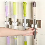 ISHOWTIENDA Wall tile sticking Mop Organizer Holder Rack