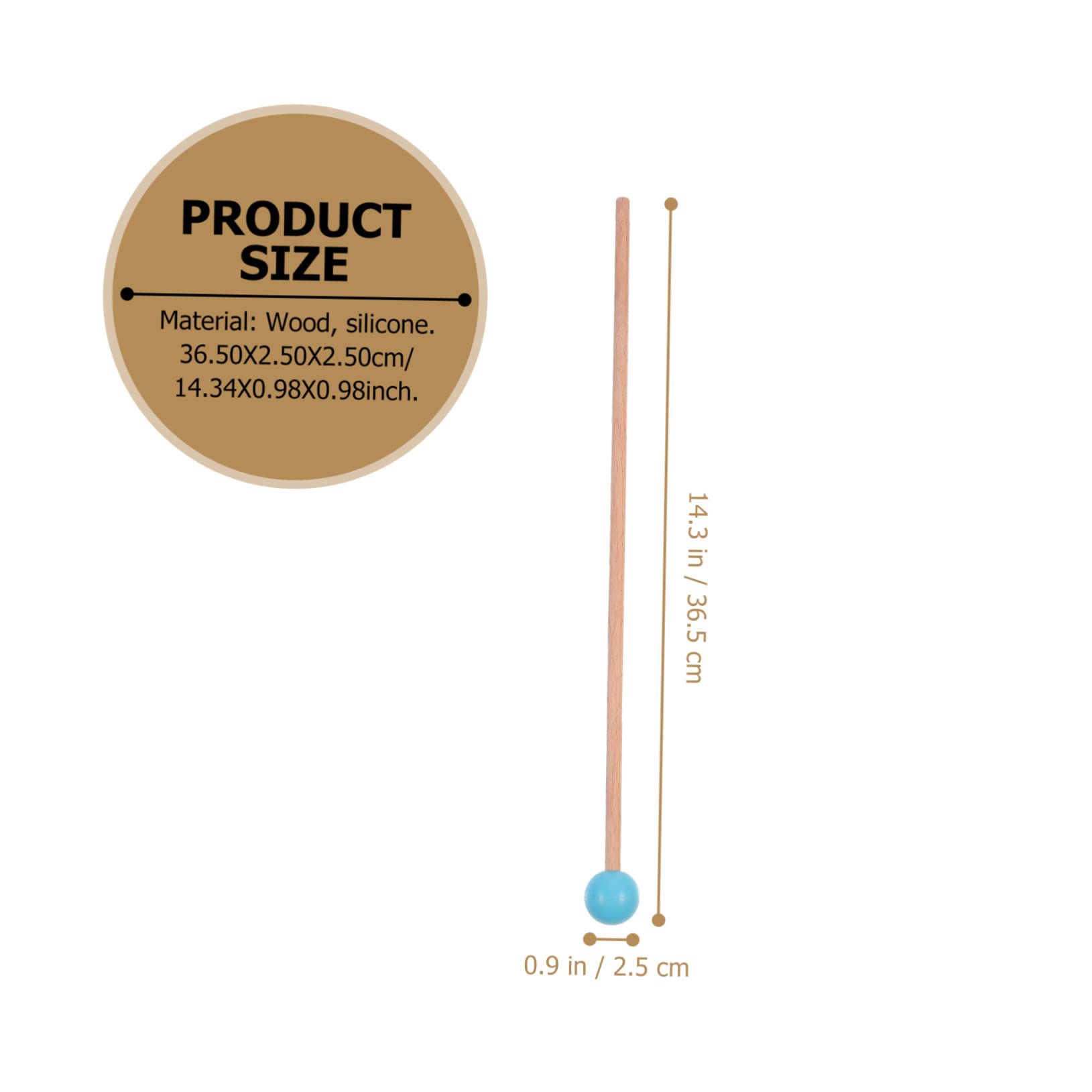 Vaguelly 1 Pair Xylophone Marimba Hammer with Maple Handle Durable High Density Head Lightweight Percussion Mallet for Music Enthusiasts Instrument Accessory