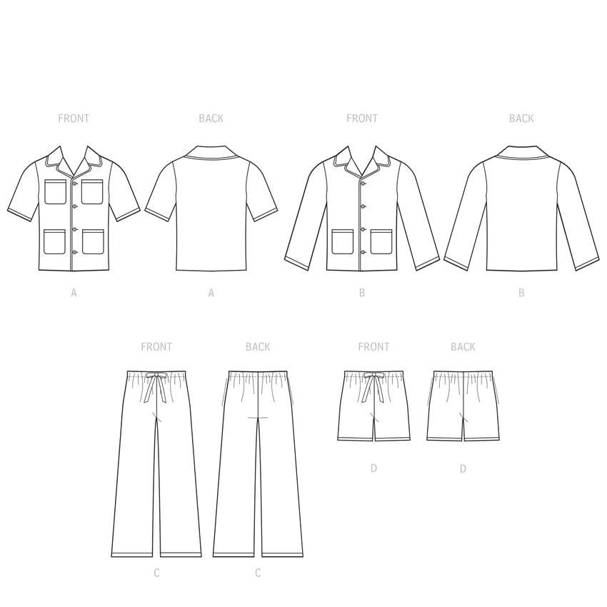 McCalls Sewing Pattern 8262 Pyjamas XN (X-XXL-XXXL) - Image 3